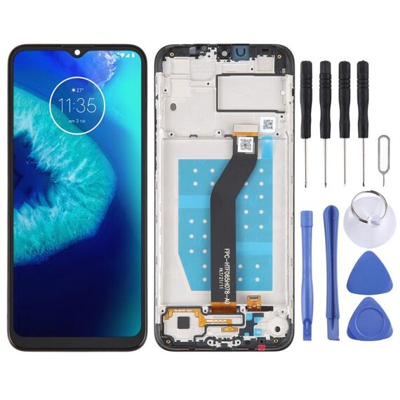 Schermo LCD originale per Motorola Moto G8 Power Lite Digitizer Assemblaggio completo con cornice