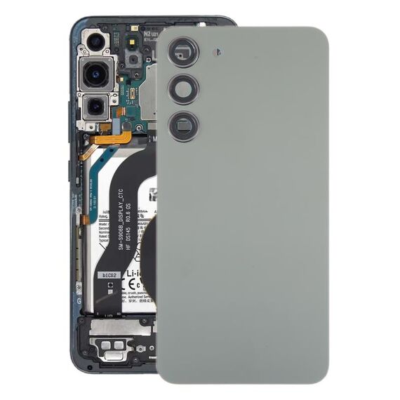 Per Samsung Galaxy S23+ SM-S916B Coperchio posteriore batteria in vetro OEM con copriobiettivo fotocamera (verde)