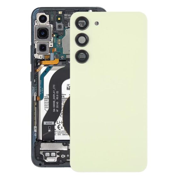 Per Samsung Galaxy S23+ SM-S916B Coperchio posteriore batteria in vetro OEM con copriobiettivo fotocamera (giallo)