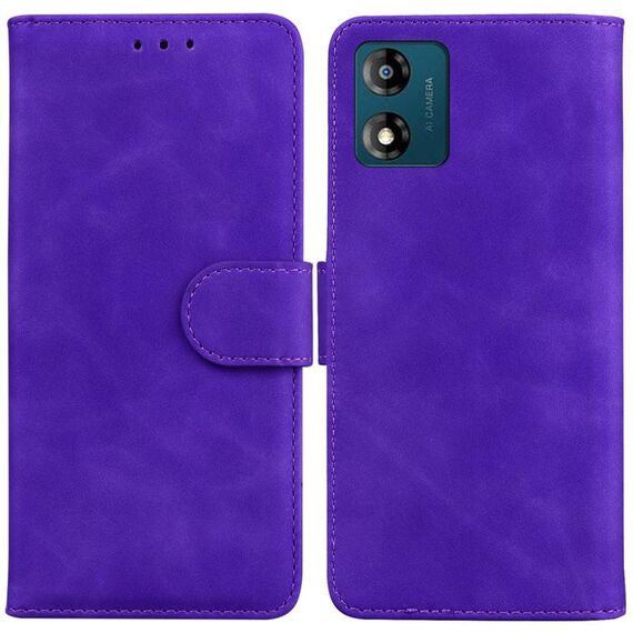 Per Motorola Moto E13 Skin Feel Custodia per cellulare in pelle flip color puro (viola)