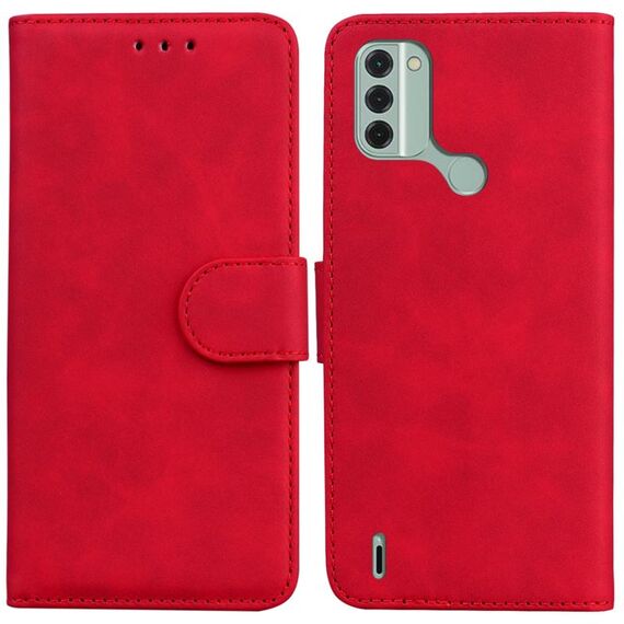 Per Nokia C31 Skin Feel custodia per telefono in pelle flip color puro (rosso)