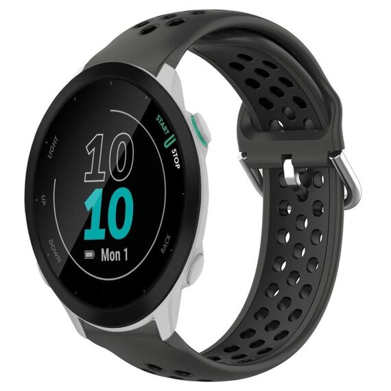 Per Garmin Forerunner 55 20mm Cinturino sportivo in silicone traspirante traforato (nero)