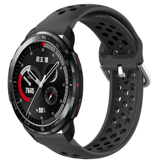 For Honor Watch GS Pro 22mm Cinturino in silicone sportivo traforato traspirante (nero)