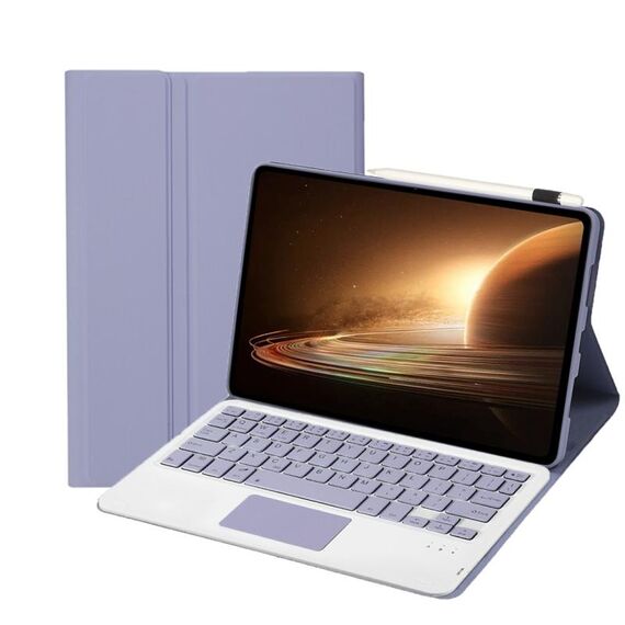 Per OPPO Pad 2 11,61 pollici 2023 OP13-A Custodia in pelle per tastiera Bluetooth rimovibile ultrasottile con touchpad (viola)