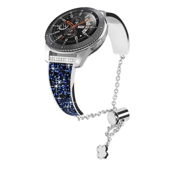 Per Garmin Venu / Venu 2 Plus / Venu Sq / Sq2 Cinturino per orologio mentale con catena diamantata da 20 mm (blu)