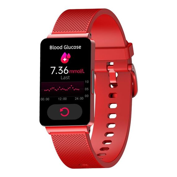 EP08 Smart Watch con schermo a colori da 1,57 pollici, supporto per il monitoraggio della glicemia / monitoraggio della frequenza cardiaca / monitoraggio della pressione sanguigna (rosso)