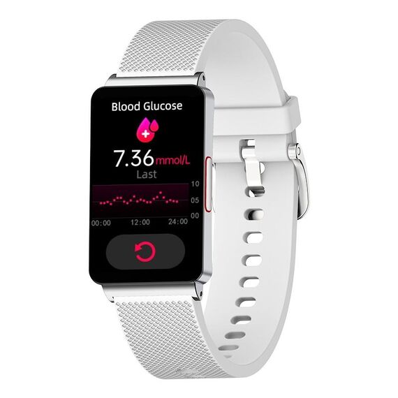 EP08 Smart Watch con schermo a colori da 1,57 pollici, supporto per il monitoraggio della glicemia / monitoraggio della frequenza cardiaca / monitoraggio della pressione sanguigna (argento)