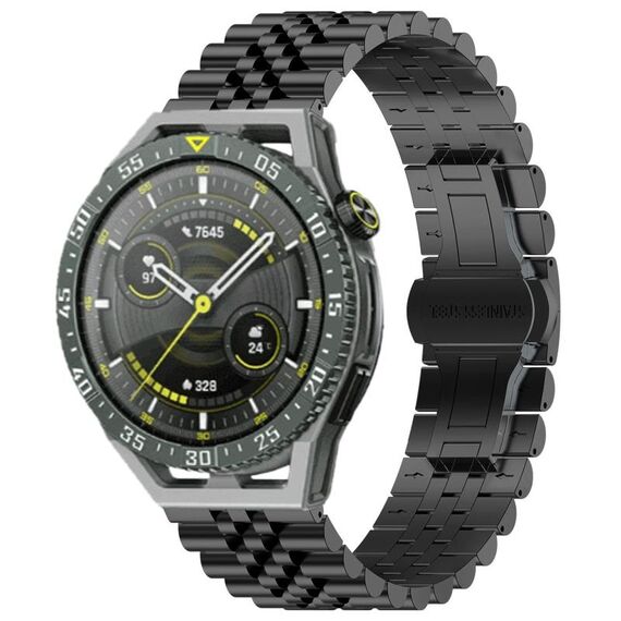 Per Huawei Watch GT3 SE Five Bull Cinturino semicircolare in acciaio inossidabile + strumento di rimozione cinturino (nero)