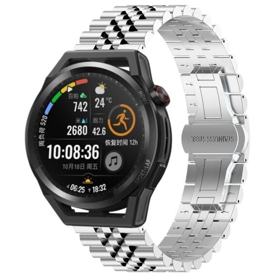 Per Huawei Watch GT Runner Five Bull Cinturino semicircolare in acciaio inossidabile + strumento di rimozione cinturino (argento)