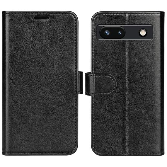 Per Google Pixel 7a R64 Custodia per telefono in pelle con vibrazione orizzontale Texture (nero)