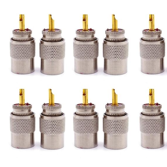 10pcs UHF maschio PL259 connettore RG8 / RG58 connettore antenna capocorda