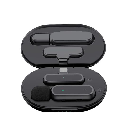K61 Microfono lavalier wireless one to one con microfono di registrazione video con riduzione del rumore della scatola di ricarica, specifiche: interfaccia di tipo C