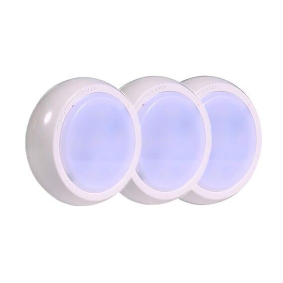 Ambience Pat Light Comodino Protezione degli occhi Luce notturna, Colore: Batteria a luce bianca (3 pezzi senza telecomando)