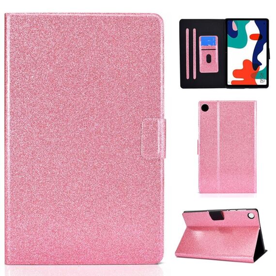 Per Huawei MatePad 10.4 2022 Custodia per tablet in pelle glitter polvere (rosa)