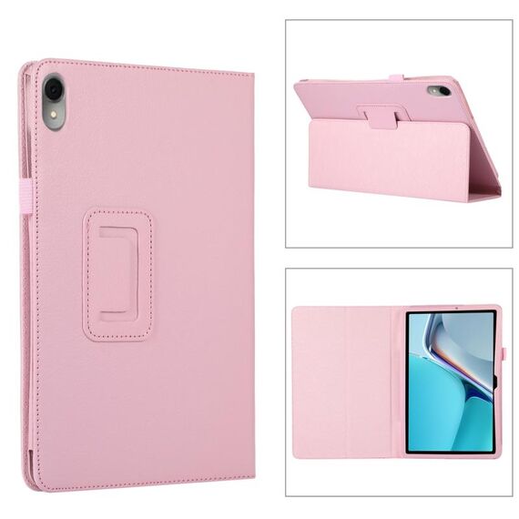Per Huawei MatePad 11 2023 Custodia per tablet in pelle con texture Litchi con supporto (rosa)