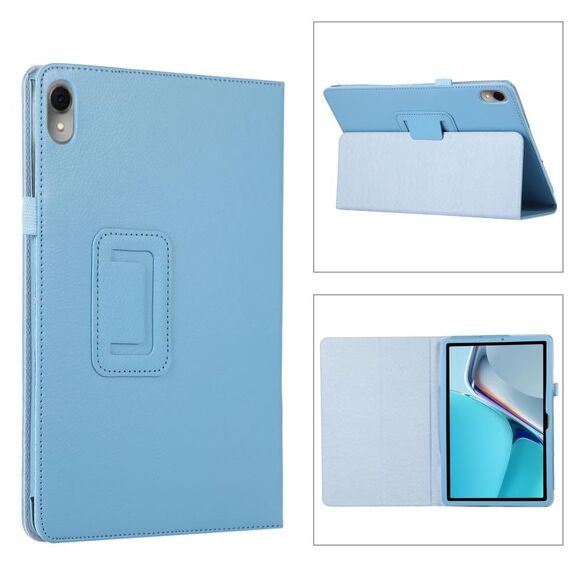 Per Huawei MatePad 11 2023 Custodia per tablet in pelle con texture Litchi con supporto (azzurro cielo)