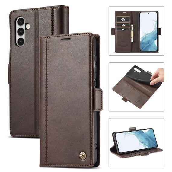 Per Samsung Galaxy S23 5G LC.IMEEKE PU + TPU Custodia in pelle per telefono (caffè)