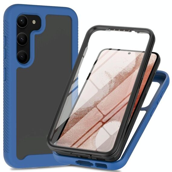 Per Samsung Galaxy S23 + 5G Custodia protettiva per telefono trasparente integrata a due strati in TPU + PC + PET (blu)