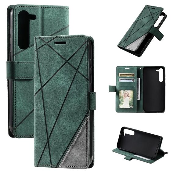Per Samsung Galaxy S23 5G Skin Feel Custodia in pelle per splicing (verde)