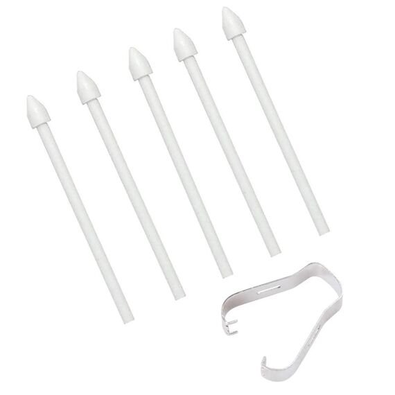 6 in 1 punte di matita di ricambio per penna stilo universale per Samsung Galaxy Tab S8 / S7 / S6 / Galaxy Note20 / Note10 / S23 Ultra / S22 Ultra (bianco)
