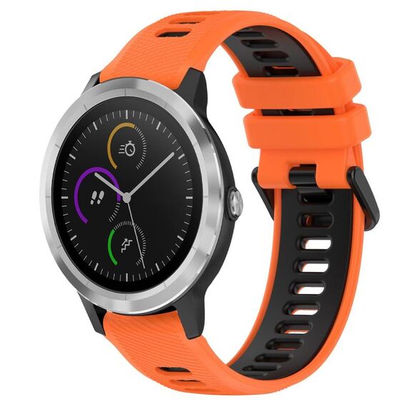 Per Garmin Vivoactive3 Cinturino sportivo in silicone bicolore da 20 mm (arancione + nero)