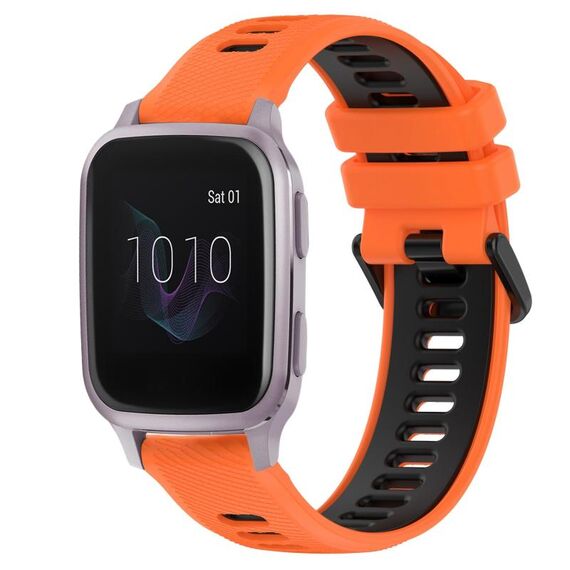 Per Garmin Venu SQ 20mm Cinturino sportivo in silicone bicolore (arancione + nero)