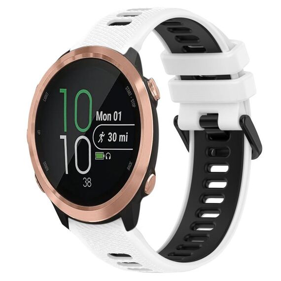 Per Garmin Forerunner 645 Cinturino sportivo in silicone bicolore da 20 mm (bianco + nero)