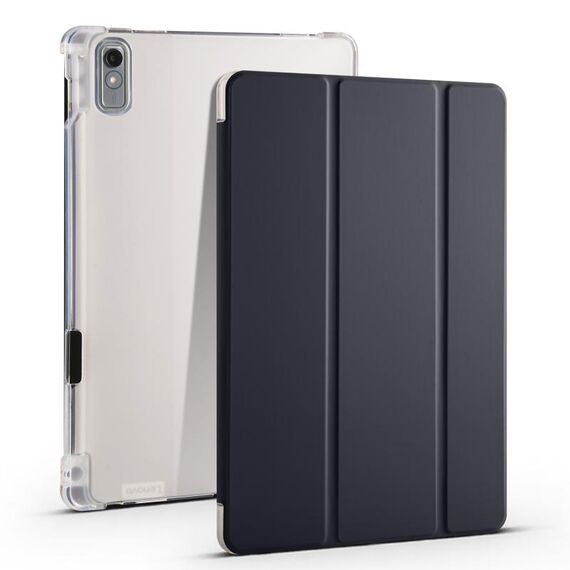 Per Lenovo Pad Plus 2023 Custodia per tablet in pelle TPU trasparente pieghevole da 11,5 pollici con slot per penna (nero)