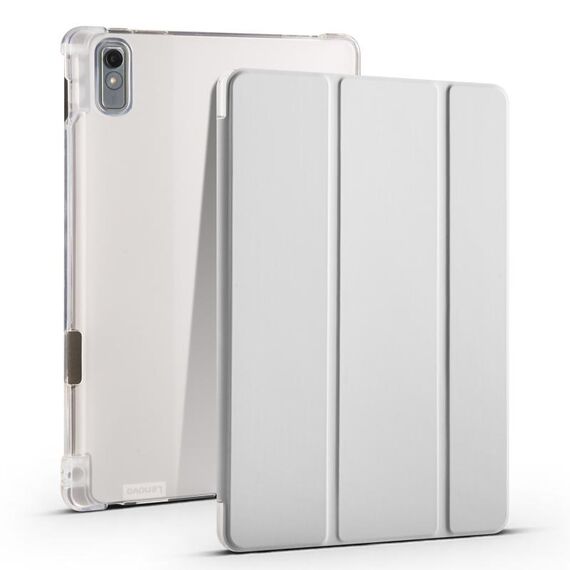 Per Lenovo Pad Plus 2023 Custodia per tablet in pelle TPU trasparente pieghevole da 11,5 pollici con slot per penna (grigio siderale)