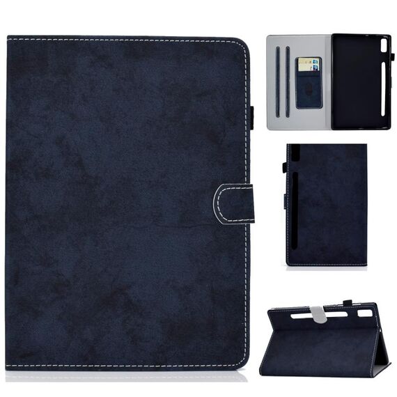 Custodia protettiva per tablet Lenovo Tab P11 Pro Gen 2 in tessuto stile marmo Texture PU (blu scuro)