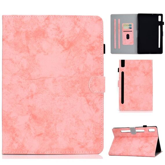Custodia protettiva per tablet Lenovo Tab P11 Pro Gen 2 in tessuto stile marmo Texture PU (rosa)
