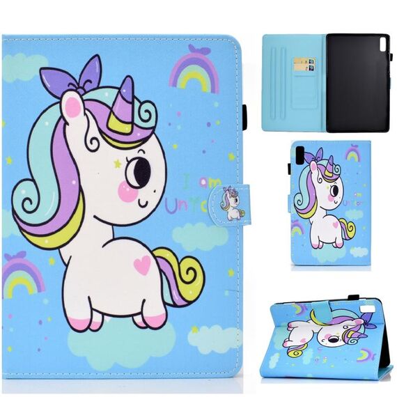 Per Lenovo Tab P11 Gen 2 Filo da cucito Custodia in pelle per tablet verniciata orizzontale (Rainbow Unicorn)