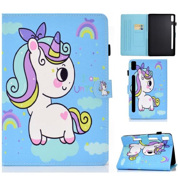 Per Lenovo Tab P11 Pro Gen 2 Filo da cucito Custodia in pelle per tablet verniciata orizzontale (Rainbow Unicorn)