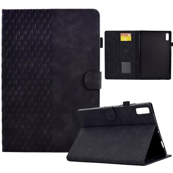 Per Lenovo Tab P11 Gen 2 Custodia per tablet in pelle goffrata con rombo (nero)