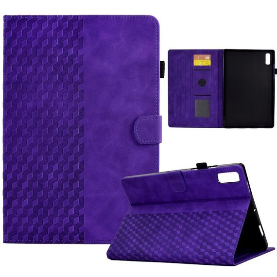 Per Lenovo Tab P11 Gen 2 Custodia per tablet in pelle goffrata rombo (viola)