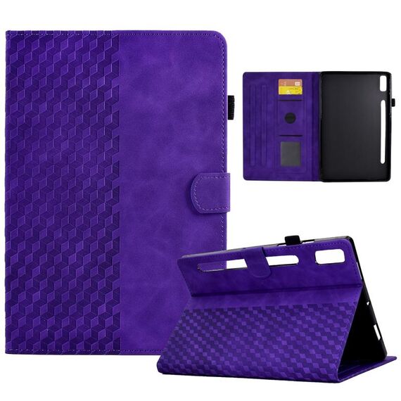 Per Lenovo Tab P11 Pro Gen 2 Custodia per tablet in pelle goffrata rombo (viola)