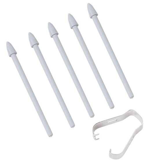 6 in 1 punte di matita di ricambio per penna stilo universale per Samsung Galaxy Tab S8 / S7 / S6 / Galaxy Note20 / Note10 / S23 Ultra / S22 Ultra (grigio)