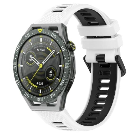 Per Huawei Watch GT3 SE 22mm Cinturino sportivo in silicone bicolore (bianco + nero)