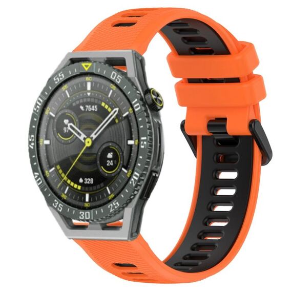 Per Huawei Watch GT3 SE 22mm Cinturino sportivo in silicone bicolore (arancione + nero)