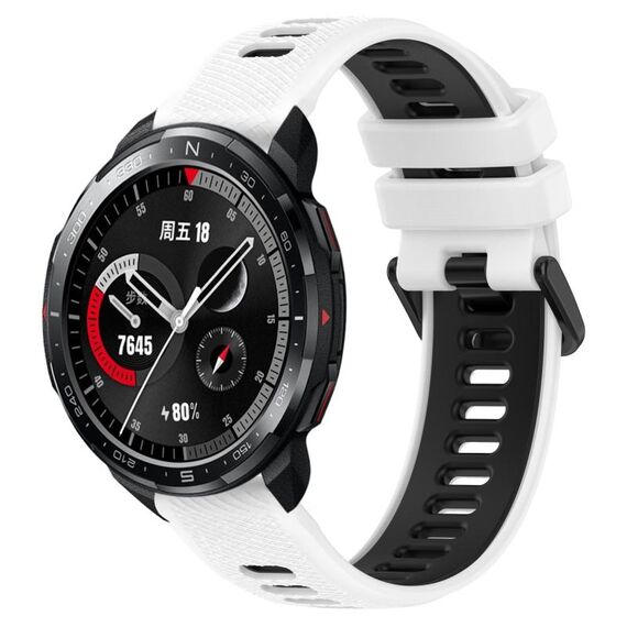 For Honor Watch GS Pro 22mm Cinturino sportivo in silicone bicolore (bianco + nero)