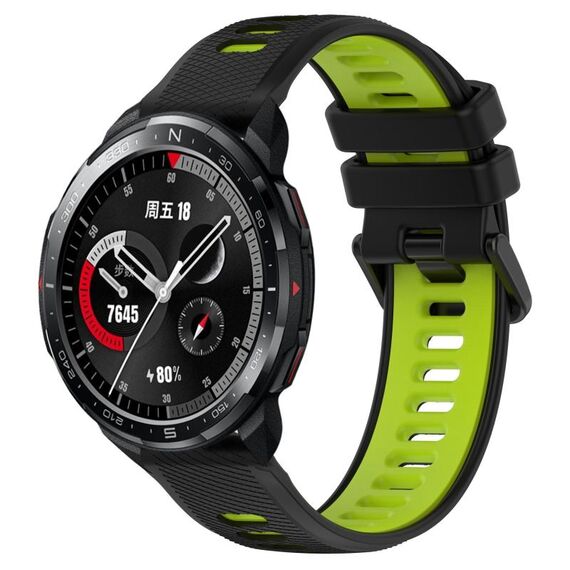 For Honor Watch GS Pro 22mm Cinturino sportivo in silicone bicolore (nero + verde)