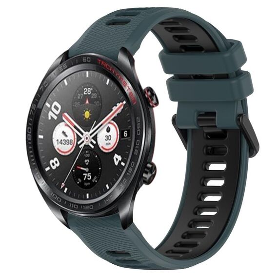 For Honor Watch Dream 22mm Cinturino sportivo in silicone bicolore (verde oliva + nero)