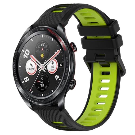 For Honor Watch Dream 22mm Cinturino sportivo in silicone bicolore (nero + verde)