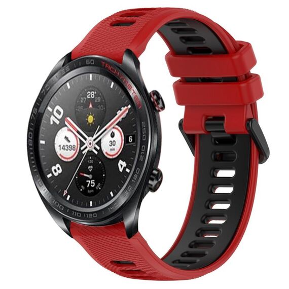 For Honor Watch Dream 22mm Cinturino sportivo in silicone bicolore (rosso + nero)
