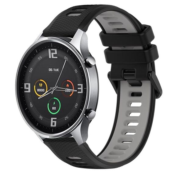 Per Xiaomi MI Watch Color 22mm Cinturino sportivo in silicone bicolore (nero + grigio)