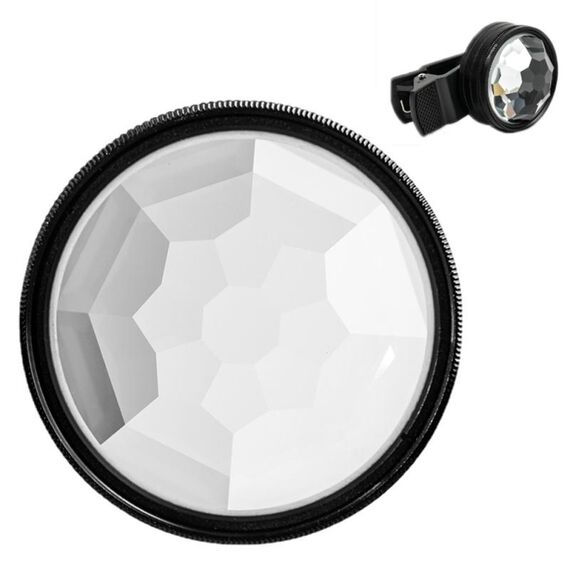 FF037 49mm + clip per telefono cellulare obiettivo fotografia sfocatura filtro caleidoscopio esterno