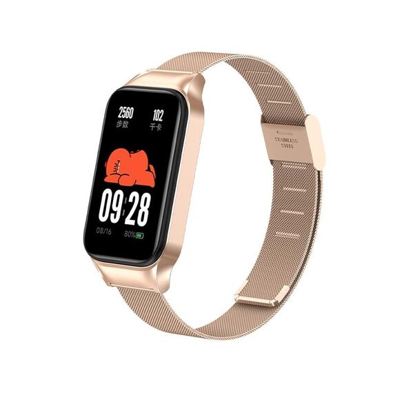 Per cinturino per orologio in metallo con fibbia Milan Redmi Band 2 (oro rosa)