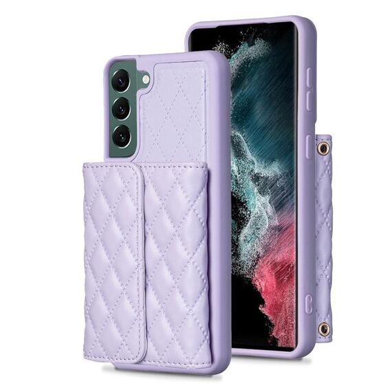 Per Samsung Galaxy S22 + 5G Portafoglio orizzontale Custodia in pelle rombica (viola)