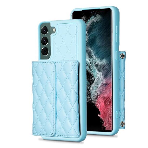 Per Samsung Galaxy S22 + 5G Portafoglio orizzontale Custodia in pelle rombica (blu)