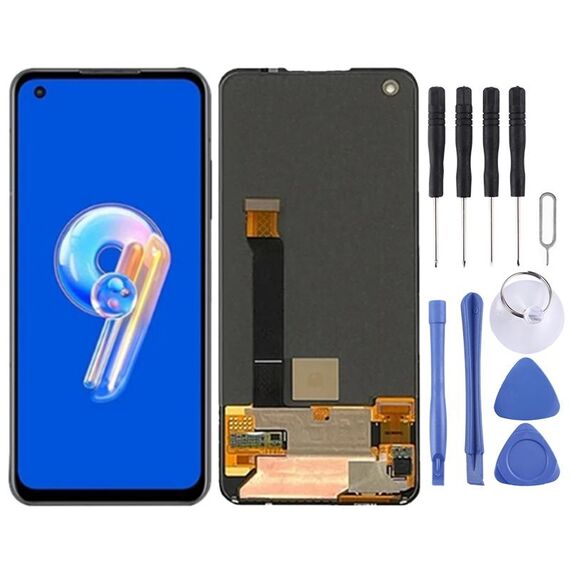 Schermo LCD Super AMOLED per Asus Zenfone 9 AI2202-1A006EU AI2202 con digitalizzatore assemblaggio completo (nero)